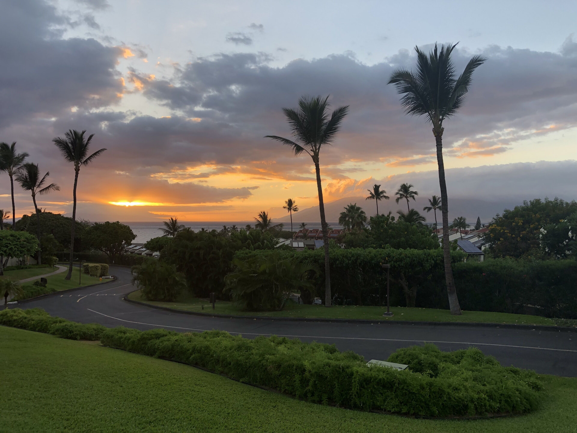 Sunset over the ocean from J115
